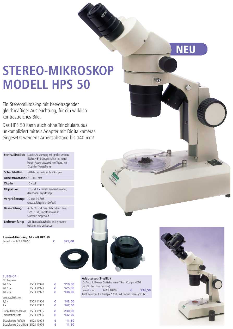 Stereo-Mikroskop HPS 50