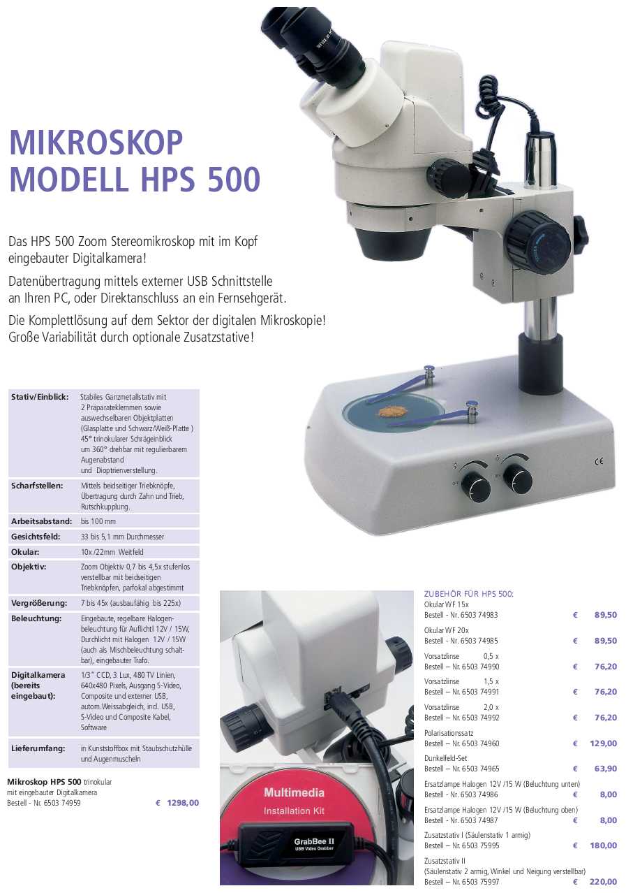 Stereo-Mikroskop HPS 500